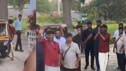 rajinikanth's entry to dharman location in auto rickshaw 