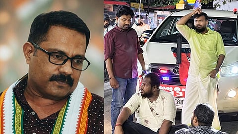 km shaji vehicle blocked, case against yuva morcha workers