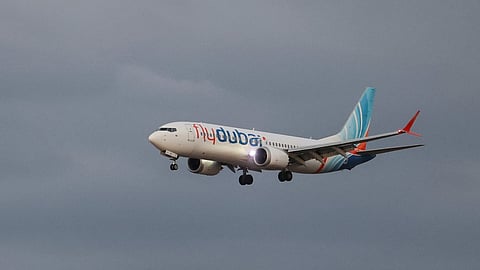 A plane carrying passengers on a Flydubai flight from the United Arab Emirates to Israel that was diverted to Saudi Arabia following an emergency signal arrives at Ben Gurion International Airport in Lod, near Tel Aviv, Israel, on September 30, 2026.