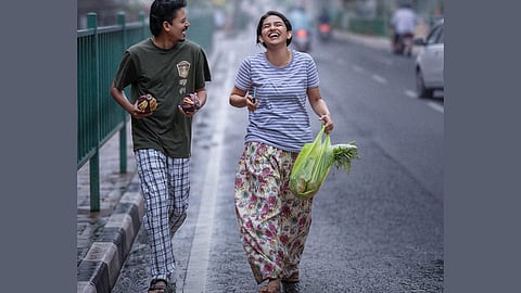 Mamitha laughs heartily with Sangeeth; 'Hello Dear' poster