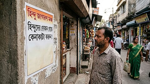 Posters urging citizens to buy goods, meat and even biryani from Hindu-owned shops appeared in west bengal