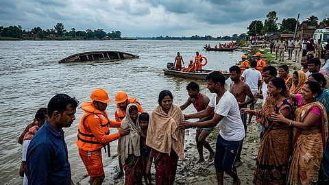 boat capsizes in bihar many died