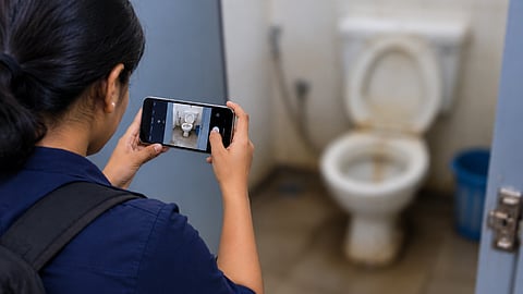 click a photo of dirty toll plaza toilet, photo challenge