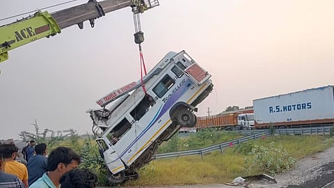 Bus Falls Into Ditch On Delhi-Mumbai Expressway 