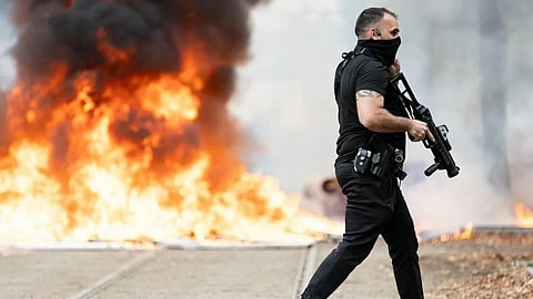 Burning student protests in France