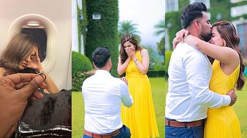 nju kurian's finace gifted her a diamond ring