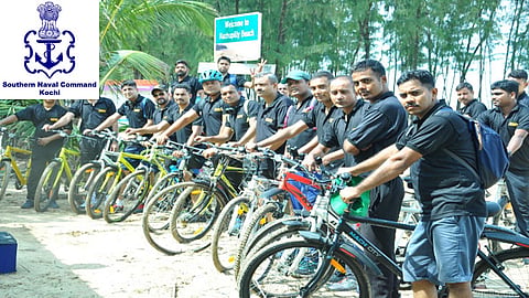 Southern Naval Command celebrates 36 years of Navy ship's service with cycling trip