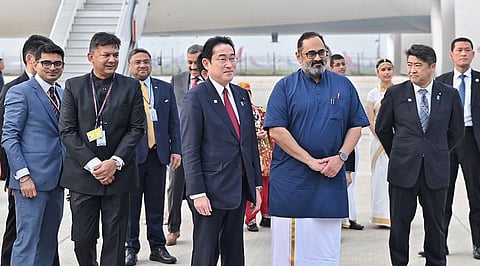 Japan PM Fumio Kishida arrives in India