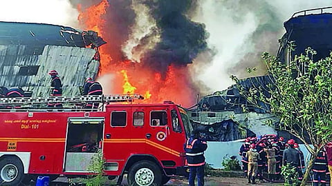 Fire at building inside industrial park in Kerala