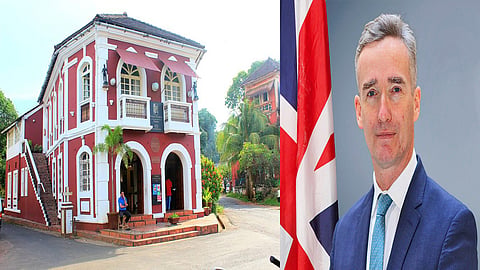 Fontainhas, Panaji, Goa (Left) and Alex Ellis, UK's High Commissioner to India