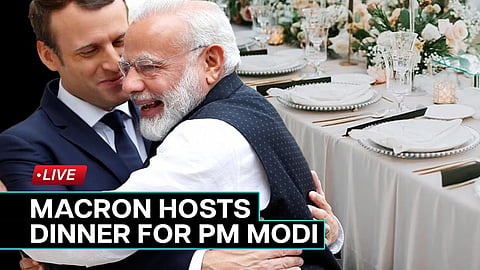 French President Macron hosts banquet dinner for Prime Minister Narendra Modi