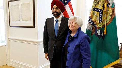 World Bank chief Ajay Banga along with the US Secretary of the Treasury Janet Yellen