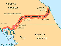 Representative Map of South and North Korea