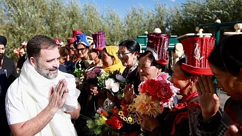 Rahul Gandhi is interacting with Ladakhis