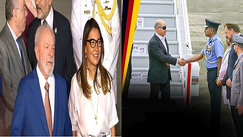 Brazilian President Lula da Silva and German Chancellor Olaf Scholz arrive in New Delhi 