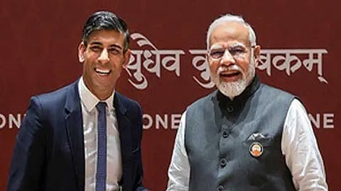 British PM Rishi Sunak and PM Narendra Modi during G20 Summit