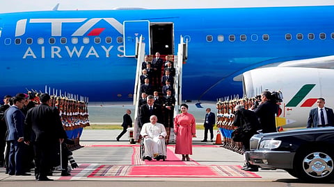 Pope Francis arrives in Mongolia