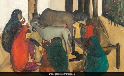 Most expensive work by Indian artist sold at auction: Amrita Sher-gil's 'The Story Teller'
