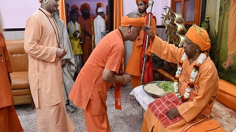 Uttar Pradesh: Saints, devotees receive blessings from CM Yogi on Vijayadashami