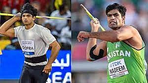 India's Neeraj Chopra  and world silver medallist Arshad Nadeem