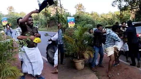 Assault on Youth Congress workera by CPIM activists