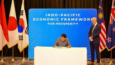 Commerce and Industry Minister Piyush Goyal sign supply chain resilience agreement CHAIN-PACT of IPEF.