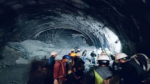 Partial tunnel collapse on Yamunotri National Highway