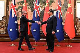 Australian and Chinese leaders meet in Beijing to mend ties amid trade tensions
