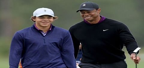 Tiger woods and son Charlie 