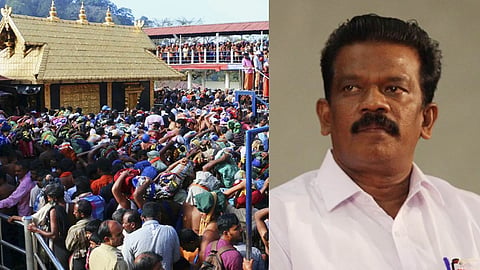 Sabarimala pilgrimage (L) Kerala Devaswom Minister K Radhakrishnan (R)