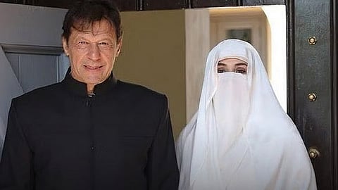 Former Pakistan prime minister Imran Khan and his wife Bushra Bibi