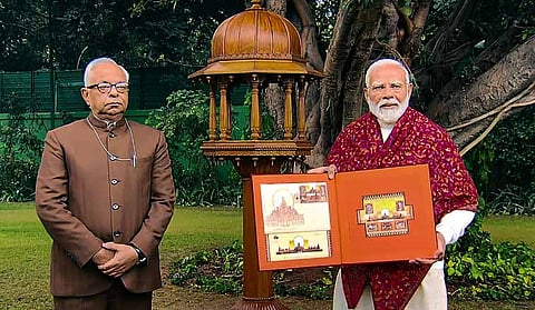 PM Modi unveils Ram temple stamps