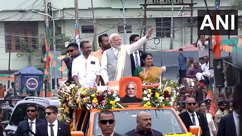 PM Modi's road show in Thrissur, Kerala
