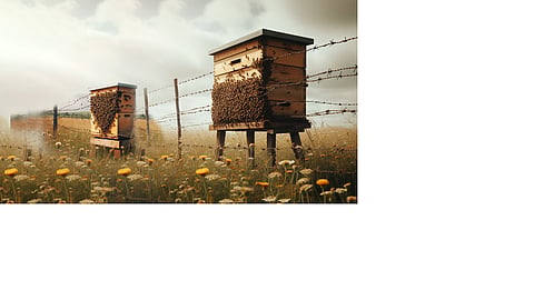 Bee boxes and medicinal plants, India-Bangla border
