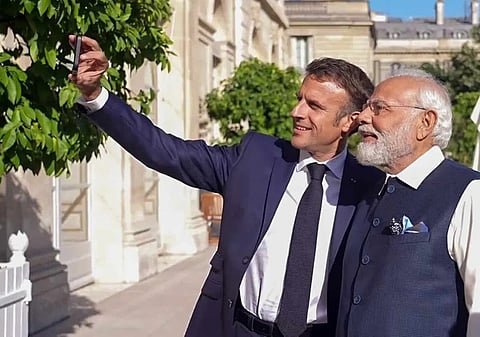 PM Modi and Macron 