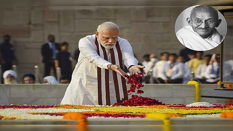 PM Modi pays homage to Mahatma Gandhi