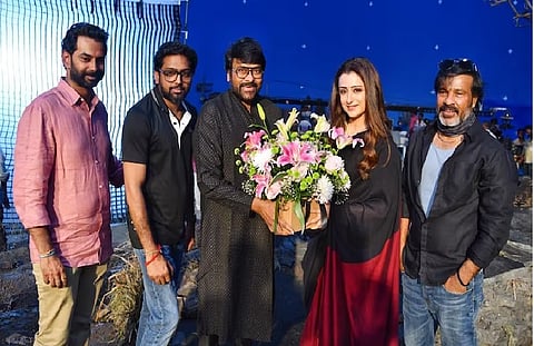 Trisha Reunites with Chiranjeevi in 'Vishwambhara' Celebration