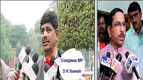 Parliamentary Affairs Minister Pralhad Joshi (R)