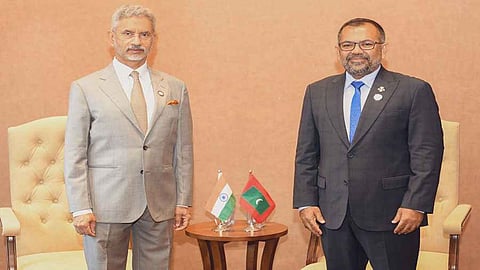 EAM S Jaishankar and Maldivian Foreign Minister Moosa Zameer