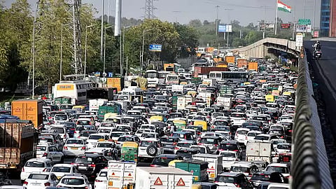 Massive traffic jams in Delhi