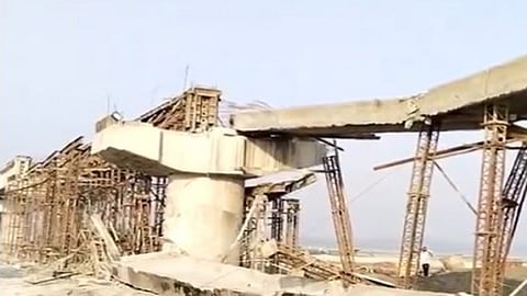 Under construction bridge over river Ganga collapses