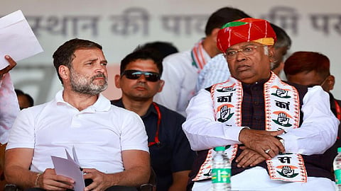 Congress president Mallikarjun Kharge and Rahul Gandhi