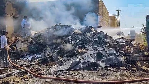 Tejas aircraft of the Indian Air Force (IAF) crashed during an operational training sortie, near Jaisalmer, Tuesday, March 12, 2024. Pilot of the aircraft ejected safely.