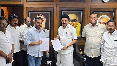 Kamal Haasan with DMK leadership