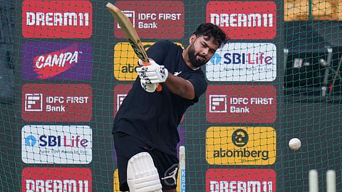 Rishabh Pant during his net practice 