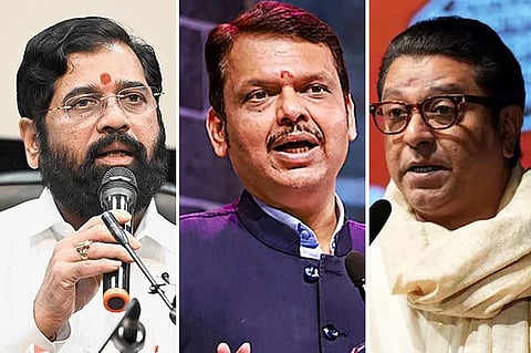  CM Shinde,Dy CM Fadnavis  and Raj Thackeray 