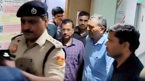 Delhi Chief Minister Arvind Kejriwal leaves the Rouse Avenue Court after the hearing, in New Delhi, Friday, March 22, 2024.