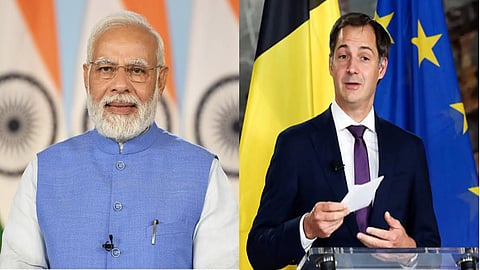 PM Narendra Modi and his Belgian counterpart Alexander De Croo