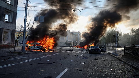 Missile attack to Ukranian city of Chernihiv by Russia