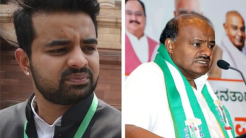Hassan MP Prajwal Revanna and JD(S) leader H D Kumaraswamy